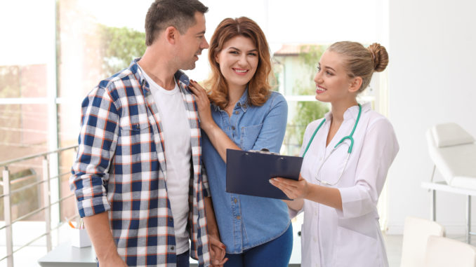 Patient consultation at doctor`s office in hospital