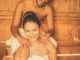 Young happy couple relaxing inside a sauna at spa resort hotel luxury - Romantic lovers having a bodycare day in steam bath man making a massage for his girlfriend - Relax, love, lifestyle concept