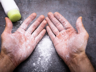 Man with white powder