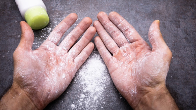 Man with white powder