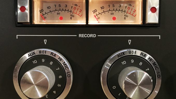 Close up of a recording device in a studio