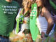 Two couples celebrating St. Patrick s Day in the center of Chicago.