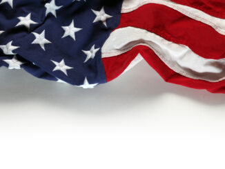 American flag on white for Memorial Day