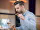 Man eating seafood at the restaurant