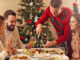 Picture showing group of friends celebrating Christmas at home